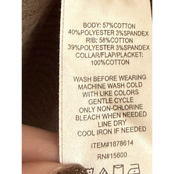 NWT Briggs Shirt Tan Waffle Button-Front Long Sleeves Relaxed Fit L Large - Picture 6 of 6